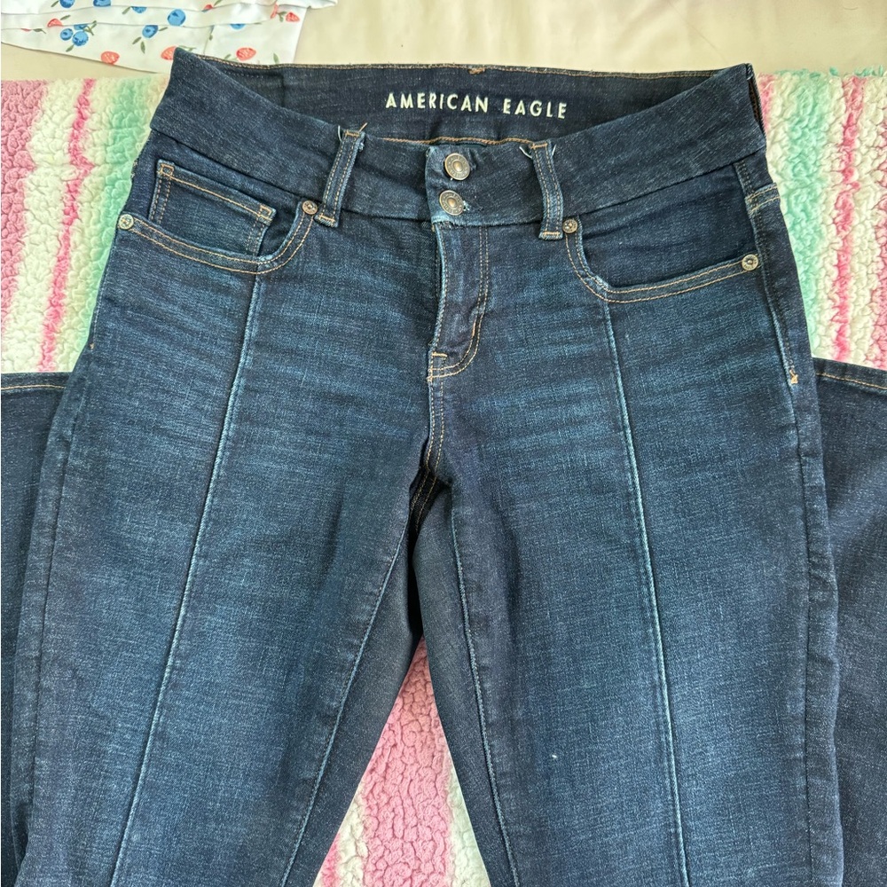 American eagle, low rise bootcut jeans #darkwash